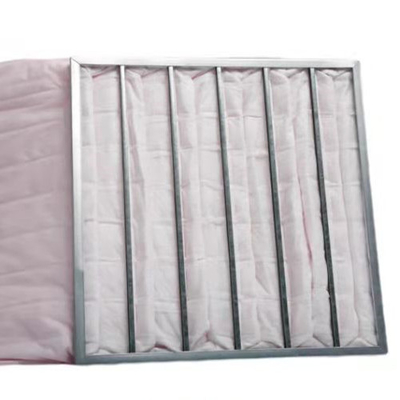 F6 F7 F8 Pocket Air Filter Bag Galvanized Steel Frame For Cleanroom