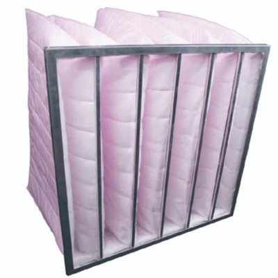 F6 F7 F8 Pocket Air Filter Bag Galvanized Steel Frame For Cleanroom
