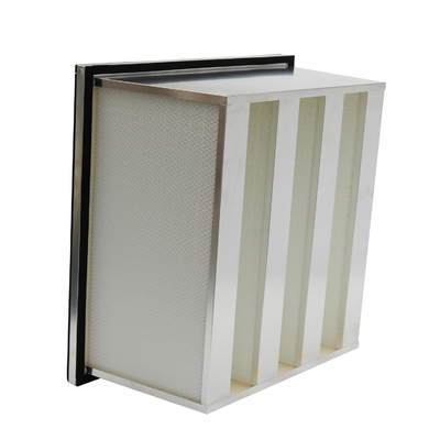 HEPA Glassfiber V Cell Filter Mini Pleat 600Pa For Cleaning Room
