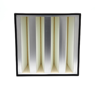 HEPA Glassfiber V Cell Filter Mini Pleat 600Pa For Cleaning Room