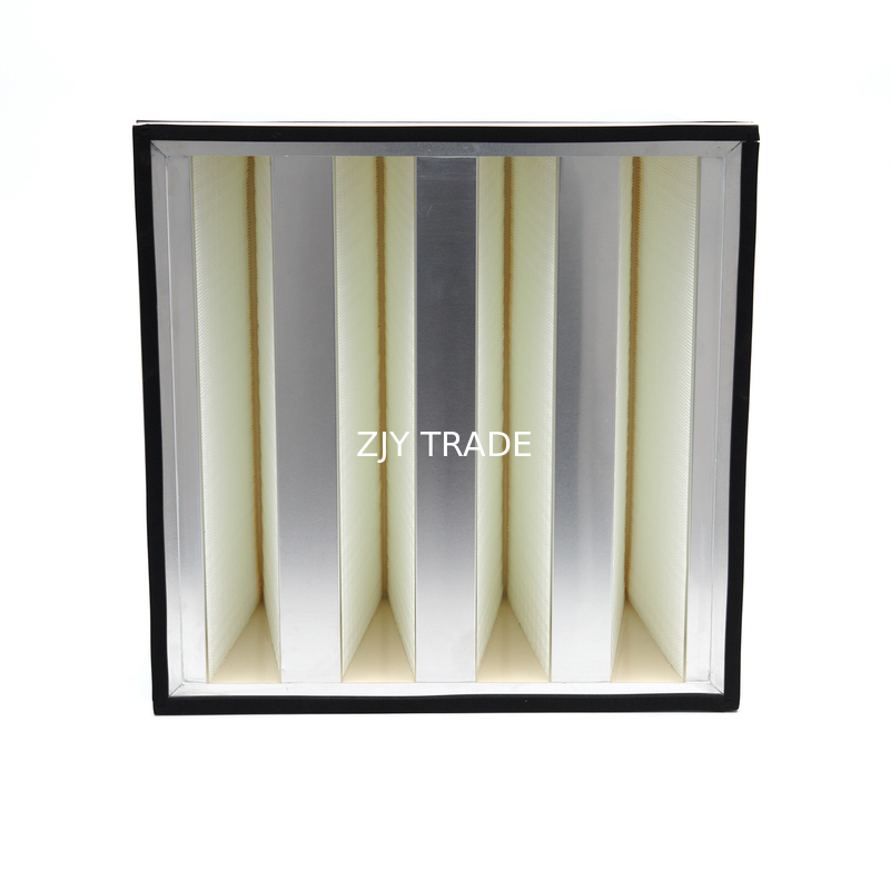 HEPA Glassfiber V Cell Filter Mini Pleat 600Pa For Cleaning Room